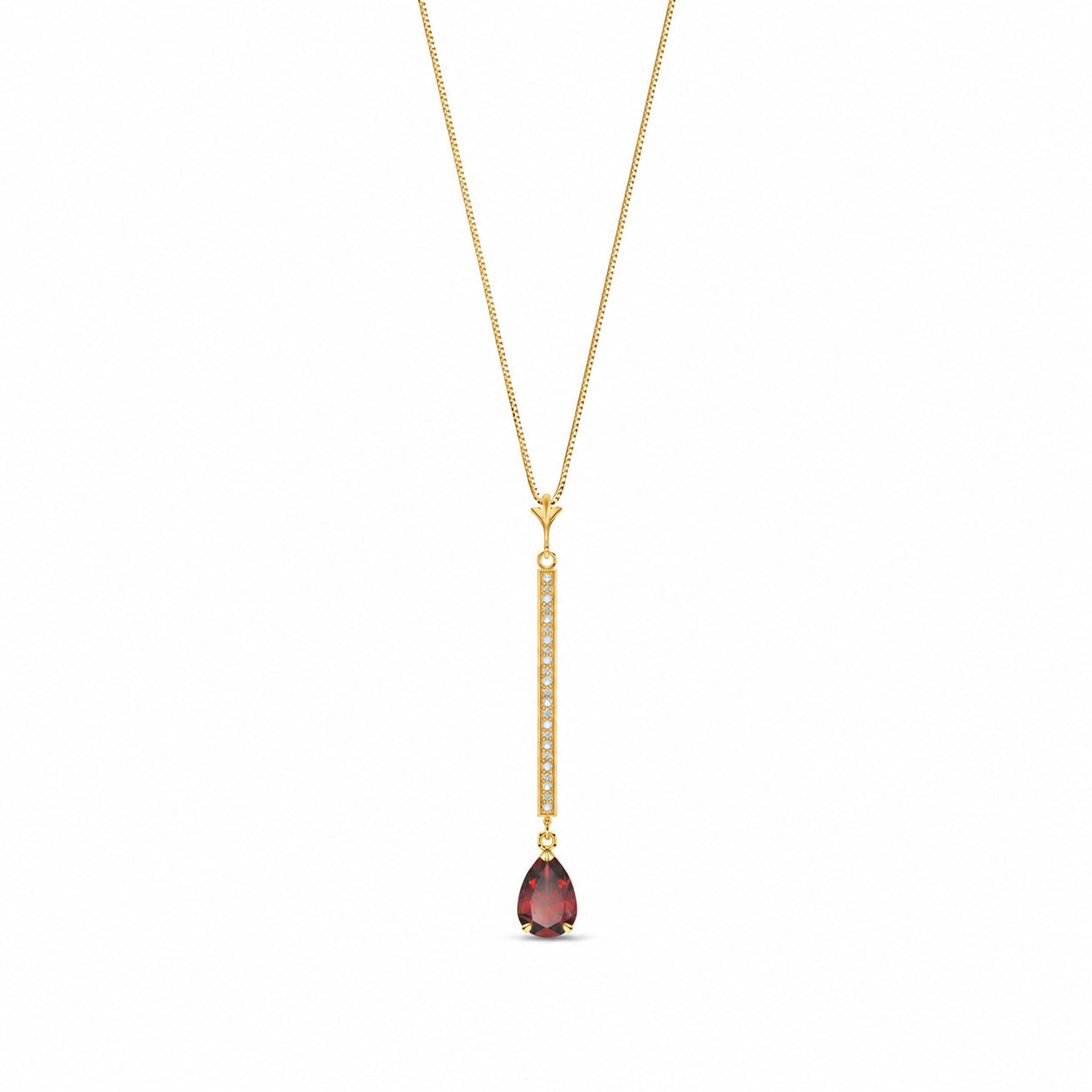 Yellow Gold Grace Necklace Garnet 10K — Adelaide
