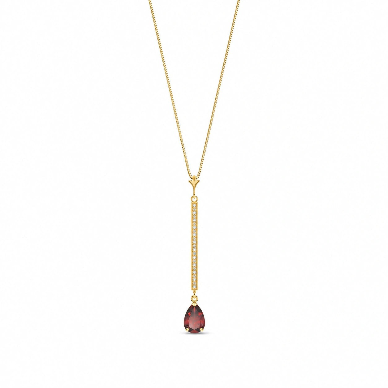 Yellow Gold Grace Necklace Garnet 10K — Adelaide
