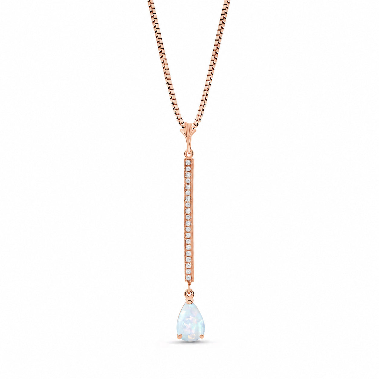 Rose Gold Grace Necklace Blue Topaz 10K — Adelaide
