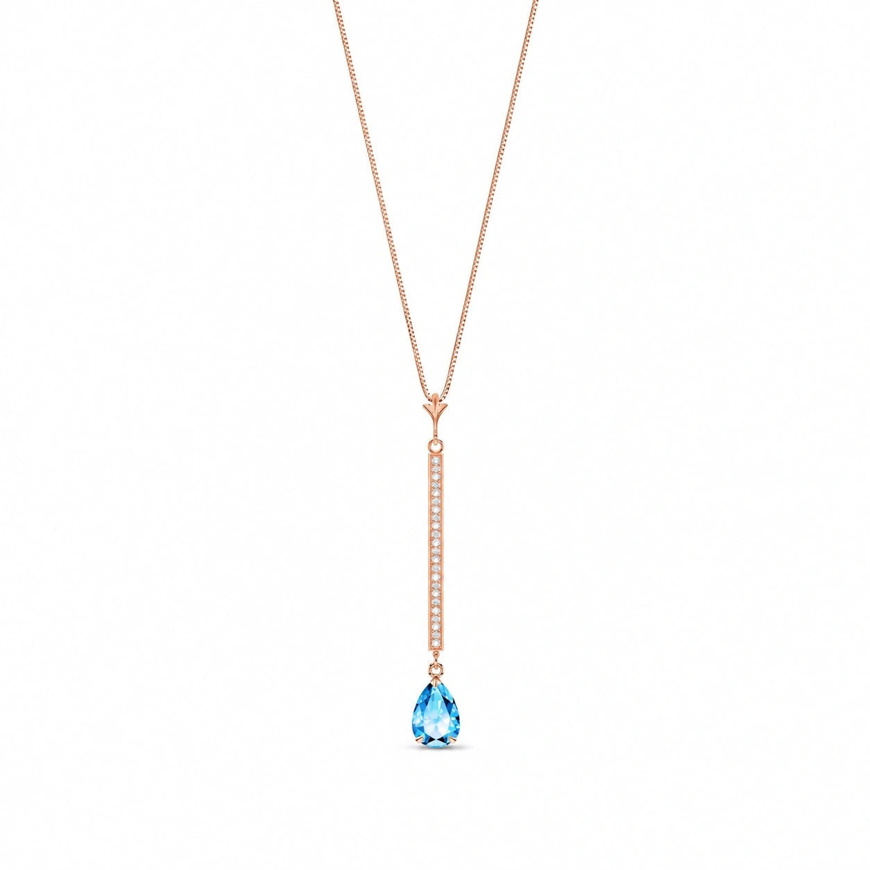 Rose Gold Grace Necklace Blue Topaz 10K — Adelaide