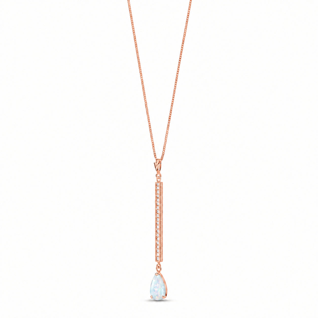 Rose Gold Grace Necklace Blue Topaz 10K — Adelaide