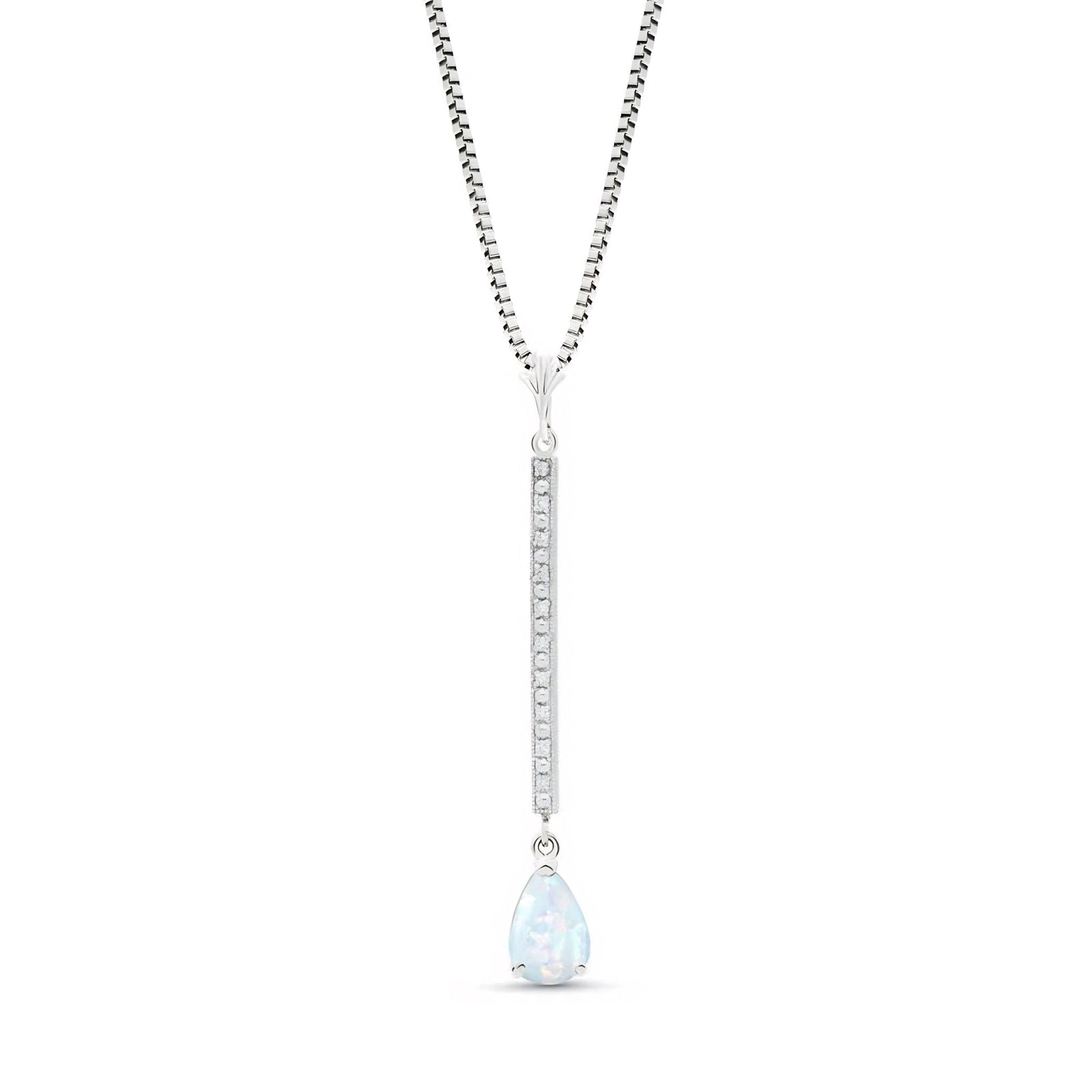 White Gold Grace Necklace Blue Topaz 10K — Adelaide