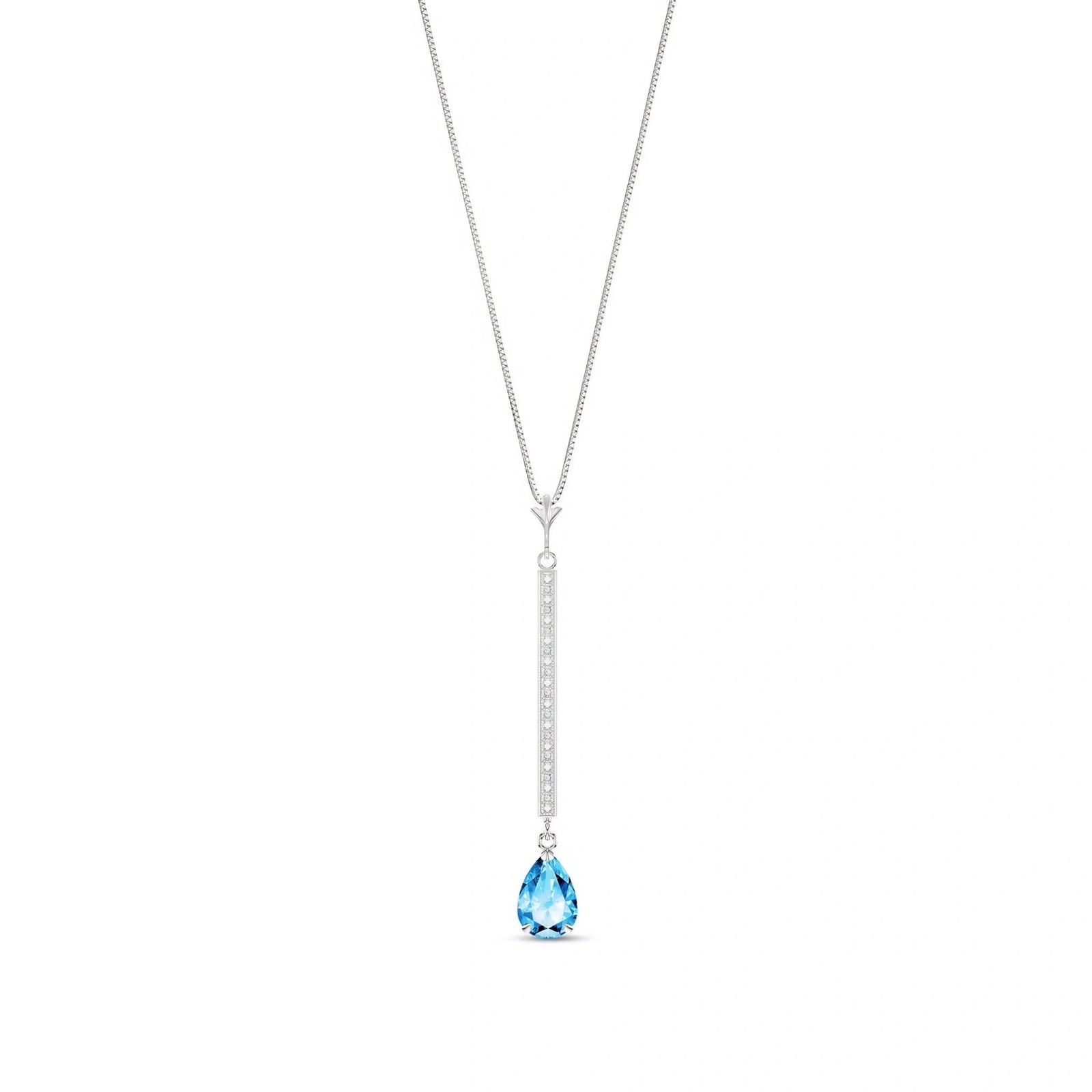 White Gold Grace Necklace Blue Topaz 10K — Adelaide