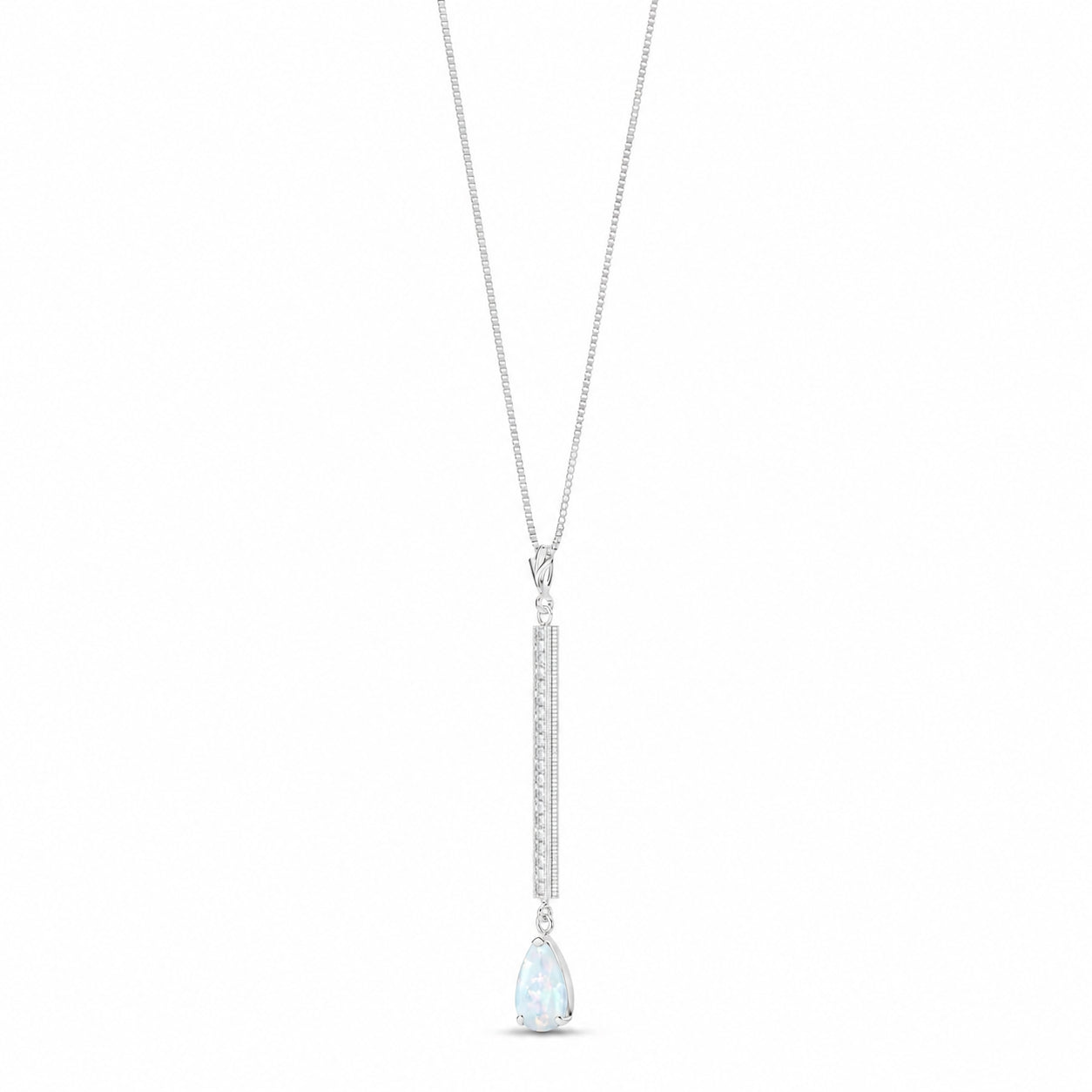 White Gold Grace Necklace Blue Topaz 10K — Adelaide