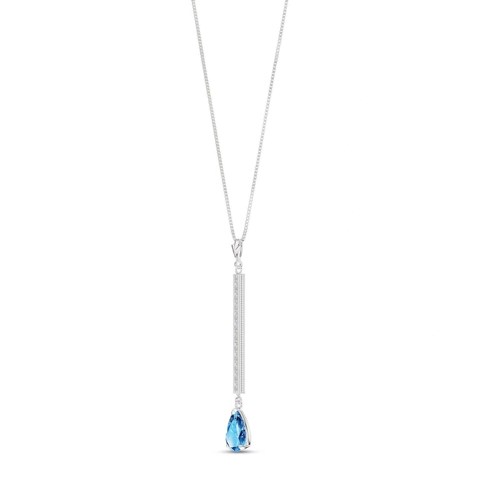 White Gold Grace Necklace Blue Topaz 10K — Adelaide