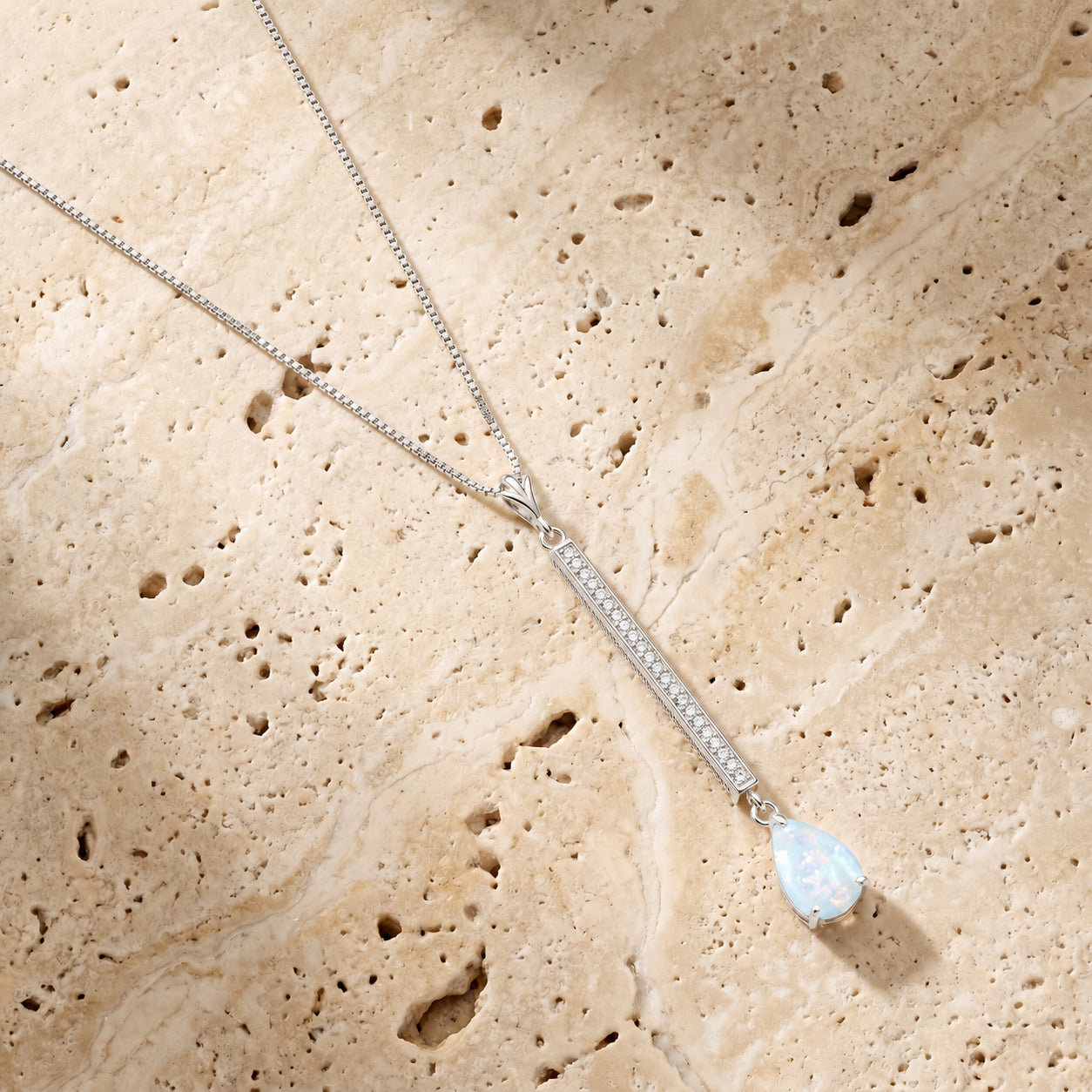 White Gold Grace Necklace Blue Topaz 10K — Adelaide