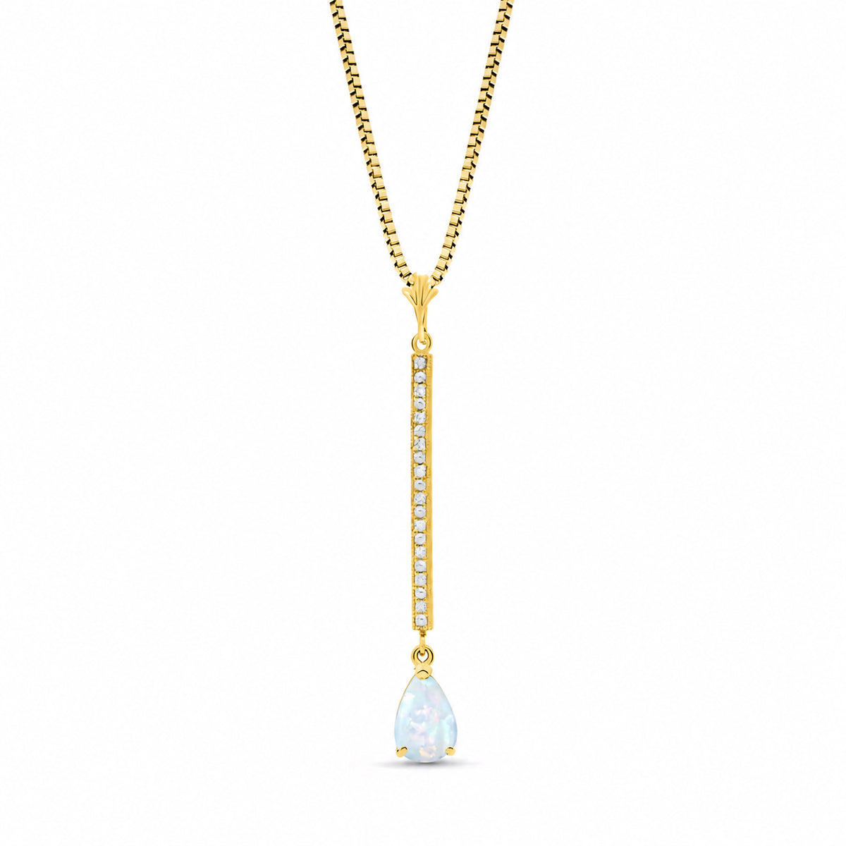 Yellow Gold Grace Necklace Blue Topaz 10K — Adelaide