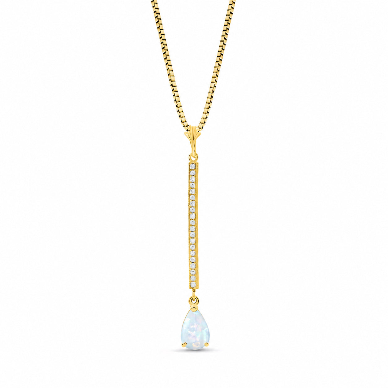 Yellow Gold Grace Necklace Blue Topaz 10K — Adelaide