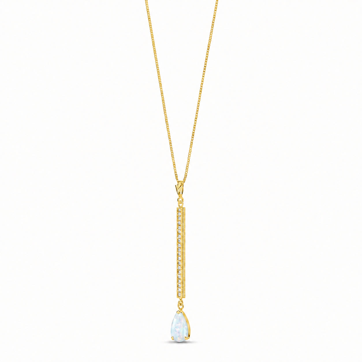 Yellow Gold Grace Necklace Blue Topaz 10K — Adelaide
