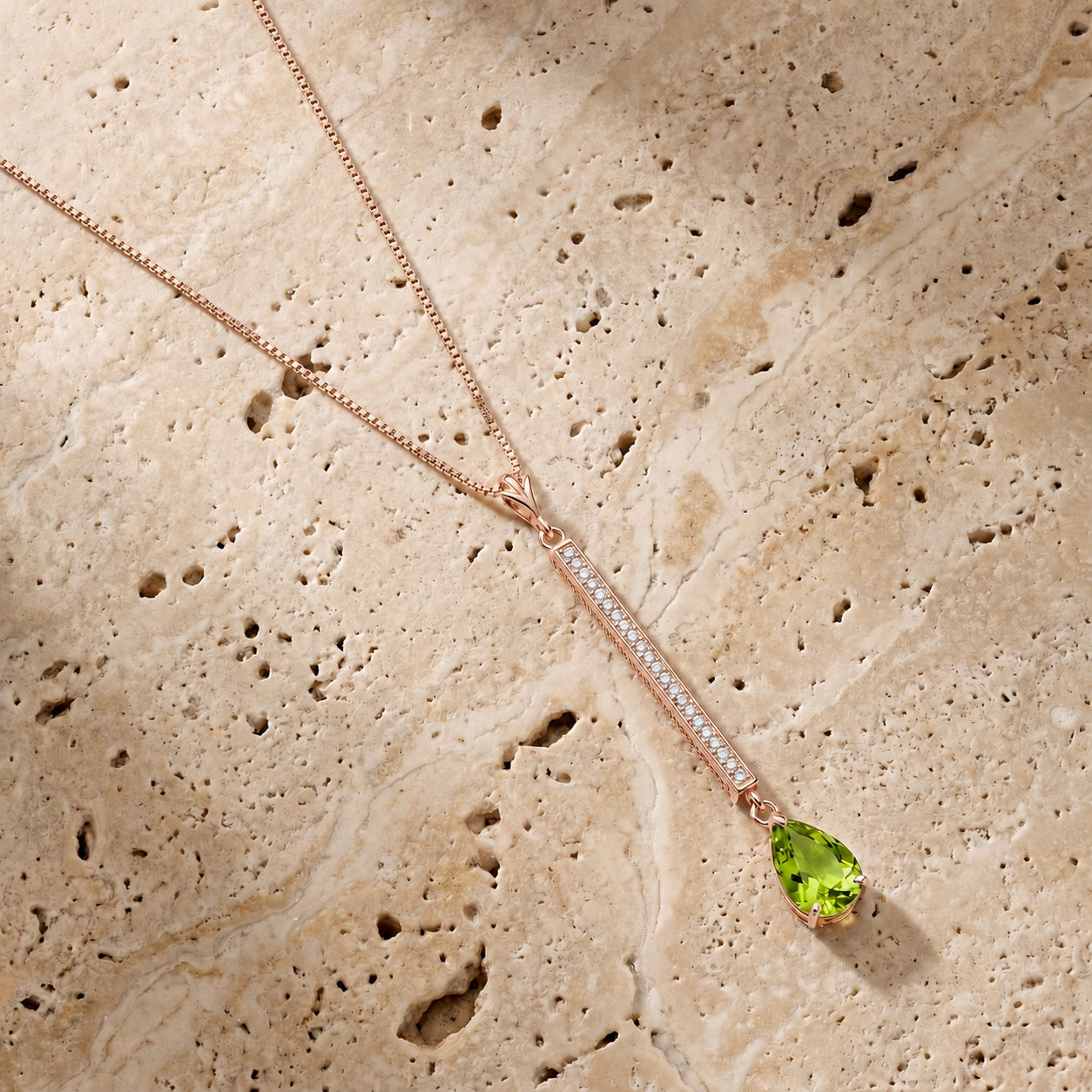 Rose Gold Grace Necklace Aquamarine 10K — Adelaide