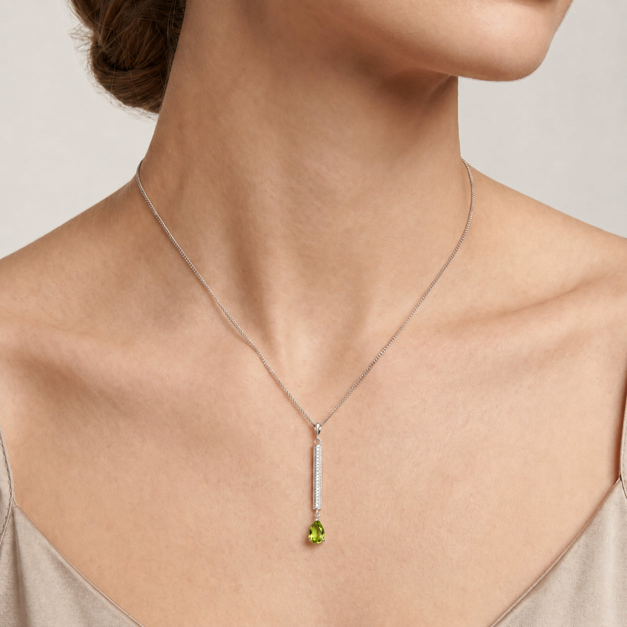 White Gold Grace Necklace Aquamarine 10K — Adelaide