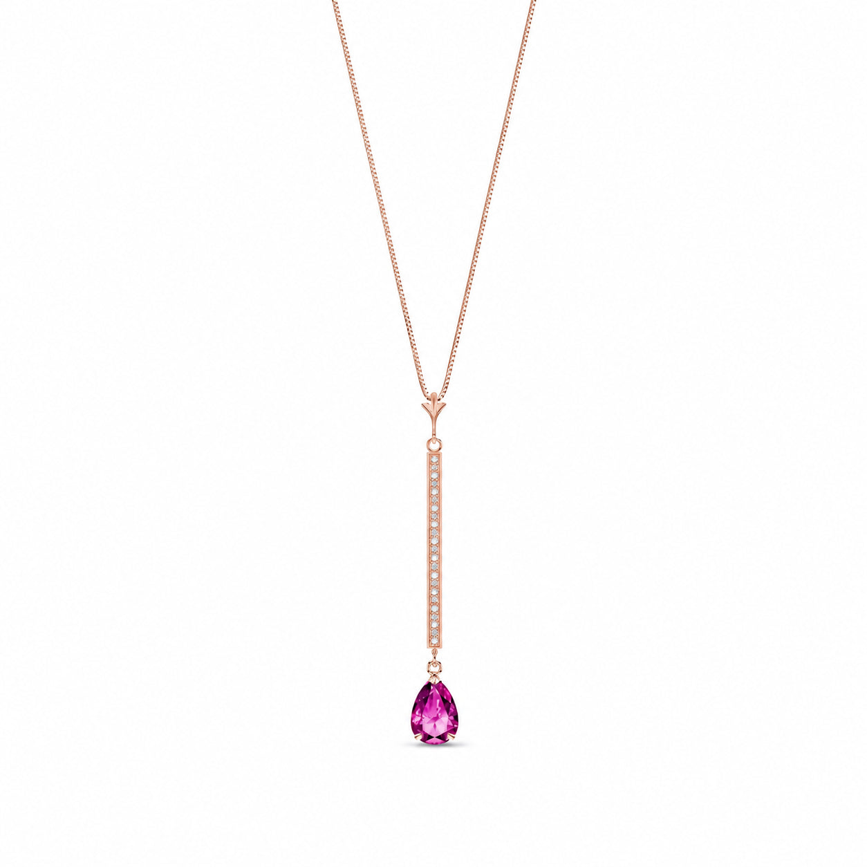Rose Gold Grace Necklace White Topaz 10K — Adelaide