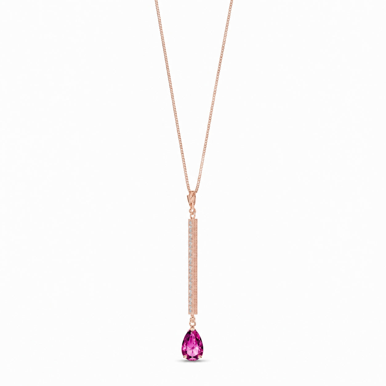 Rose Gold Grace Necklace White Topaz 10K — Adelaide