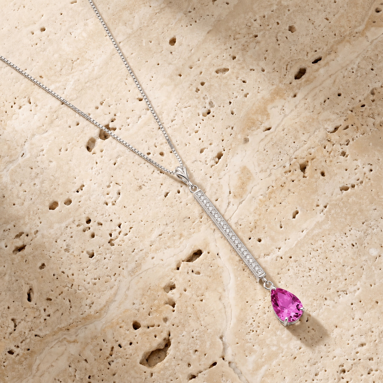 White Gold Grace Necklace White Topaz 10K — Adelaide