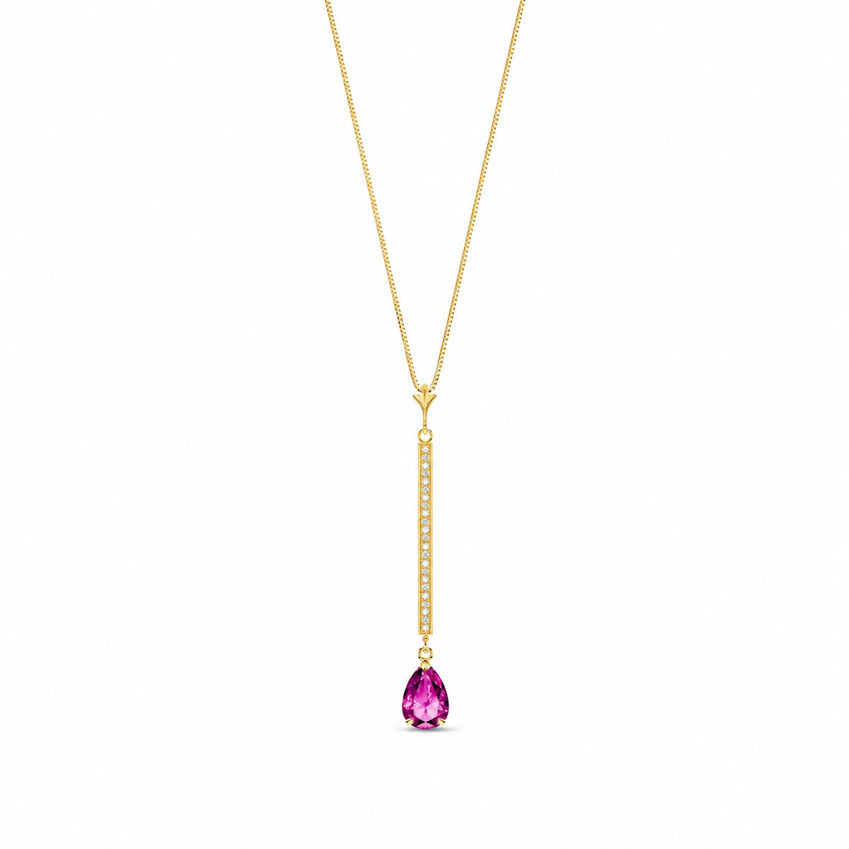 Yellow Gold Grace Necklace White Topaz 10K — Adelaide