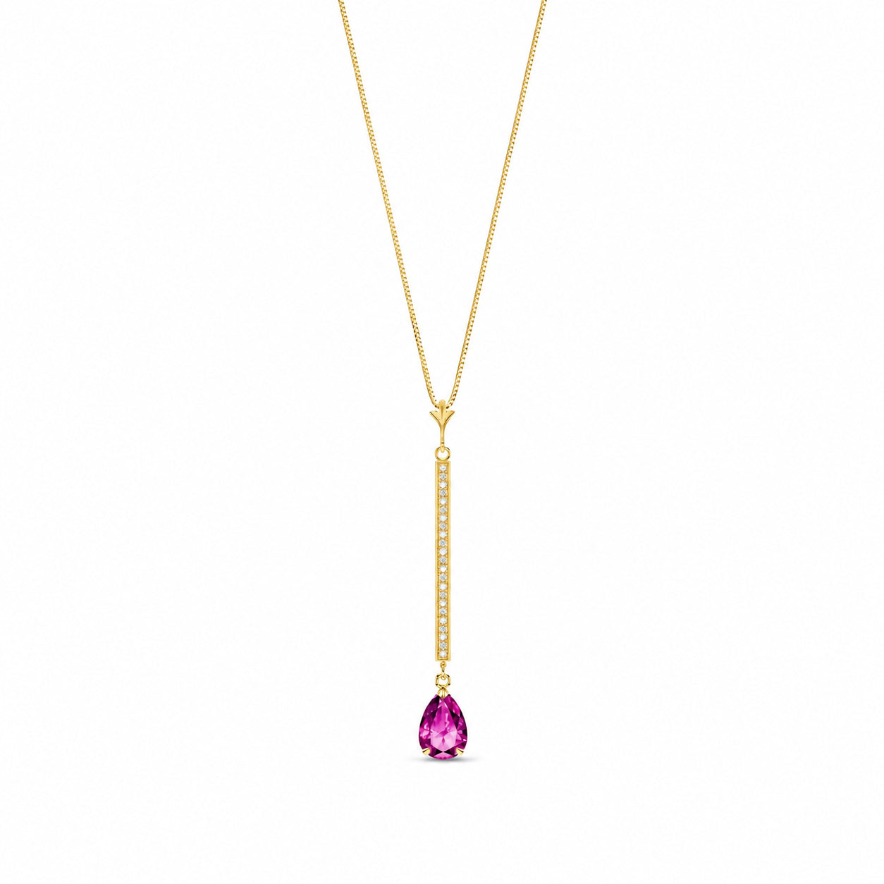 Yellow Gold Grace Necklace White Topaz 10K — Adelaide