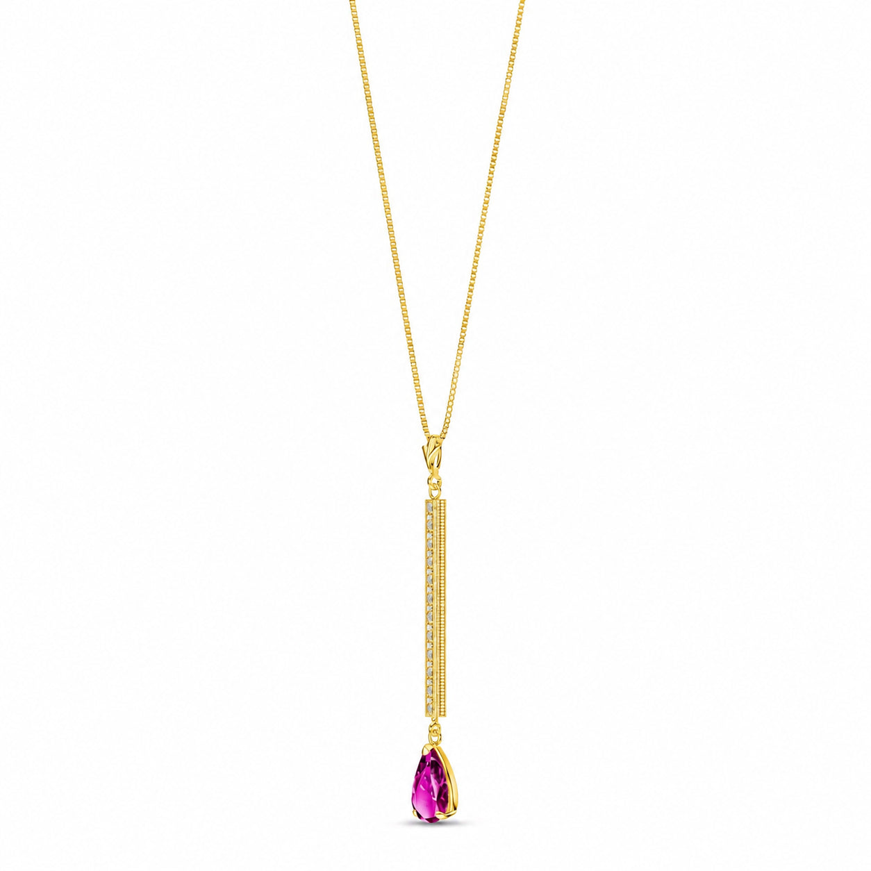 Yellow Gold Grace Necklace White Topaz 10K — Adelaide