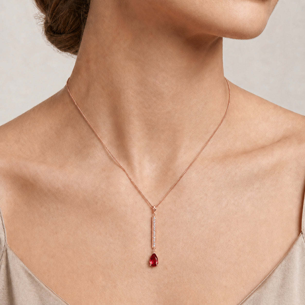 Rose Gold Grace Necklace Opal 10K — Adelaide