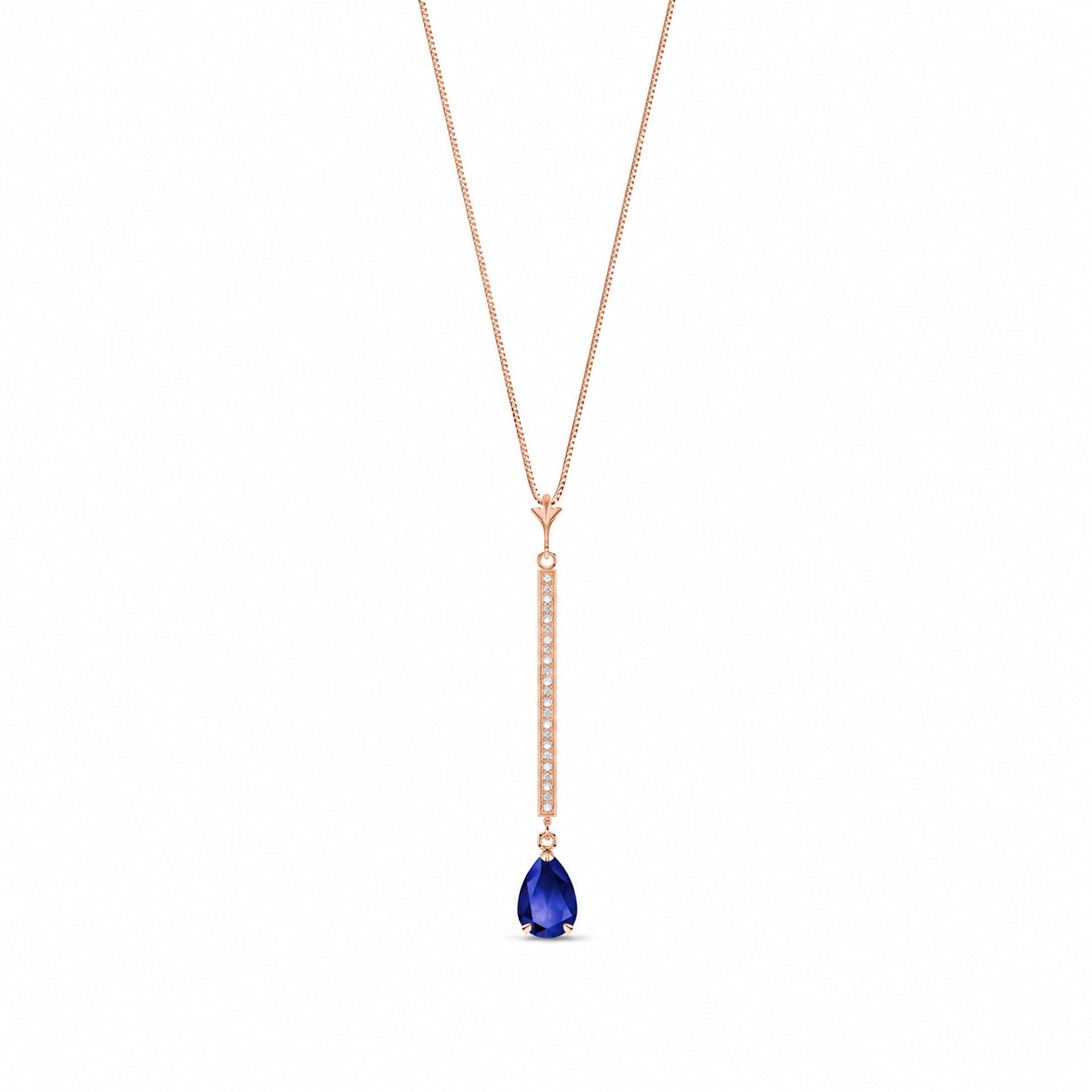 Rose Gold Grace Necklace Sapphire 10K — Adelaide