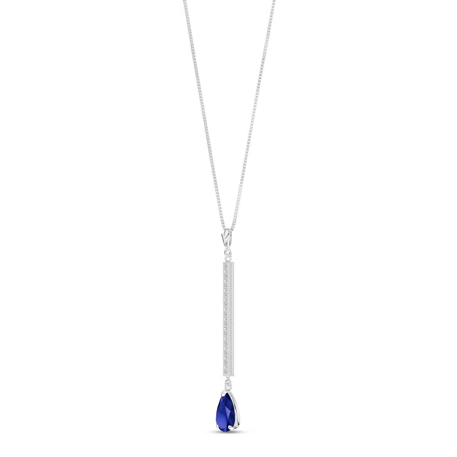 White Gold Grace Necklace Sapphire 10K — Adelaide
