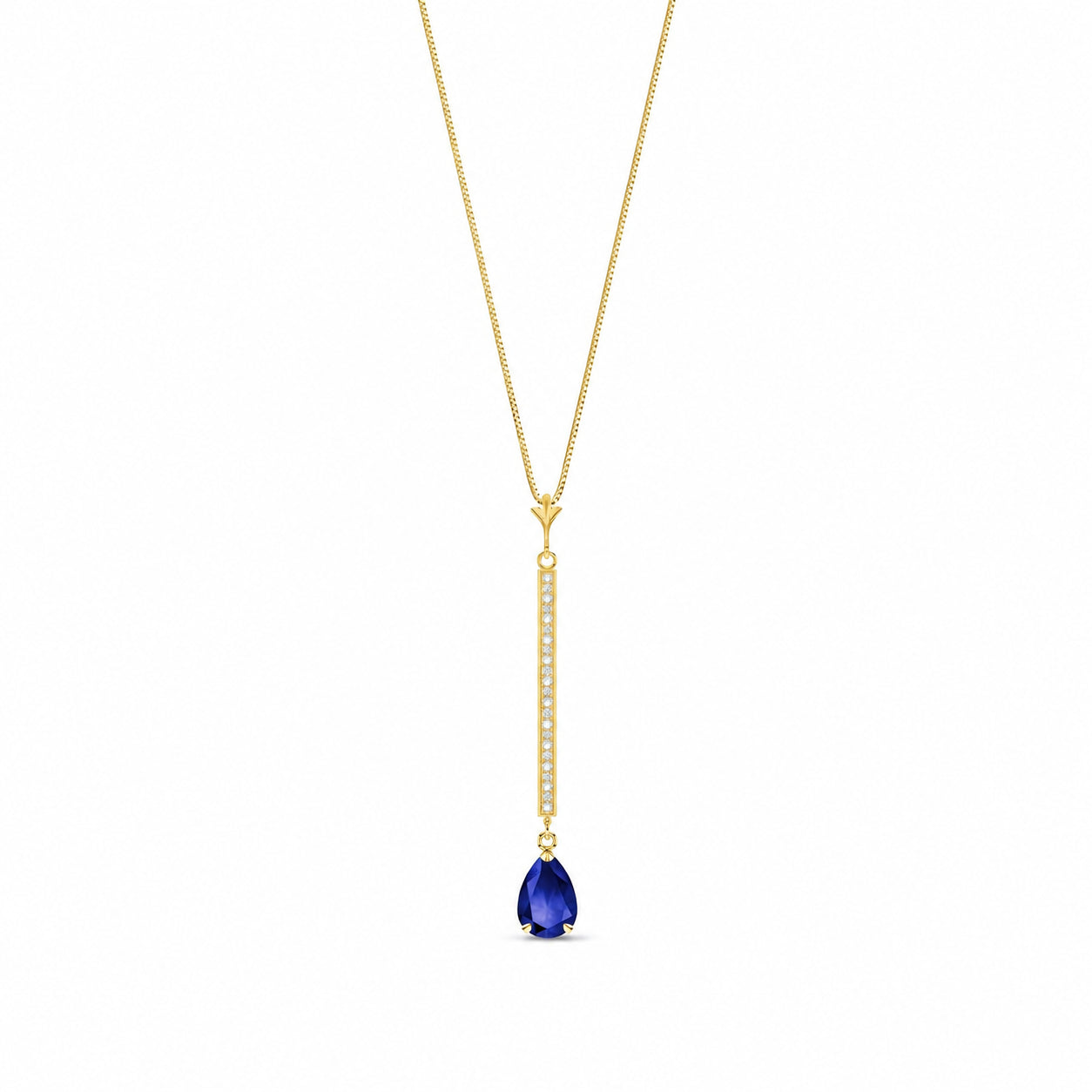 Yellow Gold Grace Necklace Sapphire 10K — Adelaide