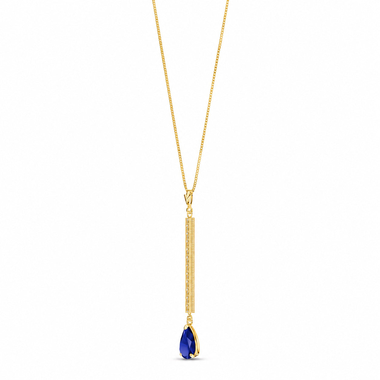 Yellow Gold Grace Necklace Sapphire 10K — Adelaide