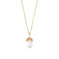Yellow Gold Necklace Pearl & Citrine — Arabella, front view