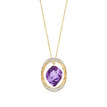 Yellow Gold Pendant Necklace Amethyst 10K — Loretta
