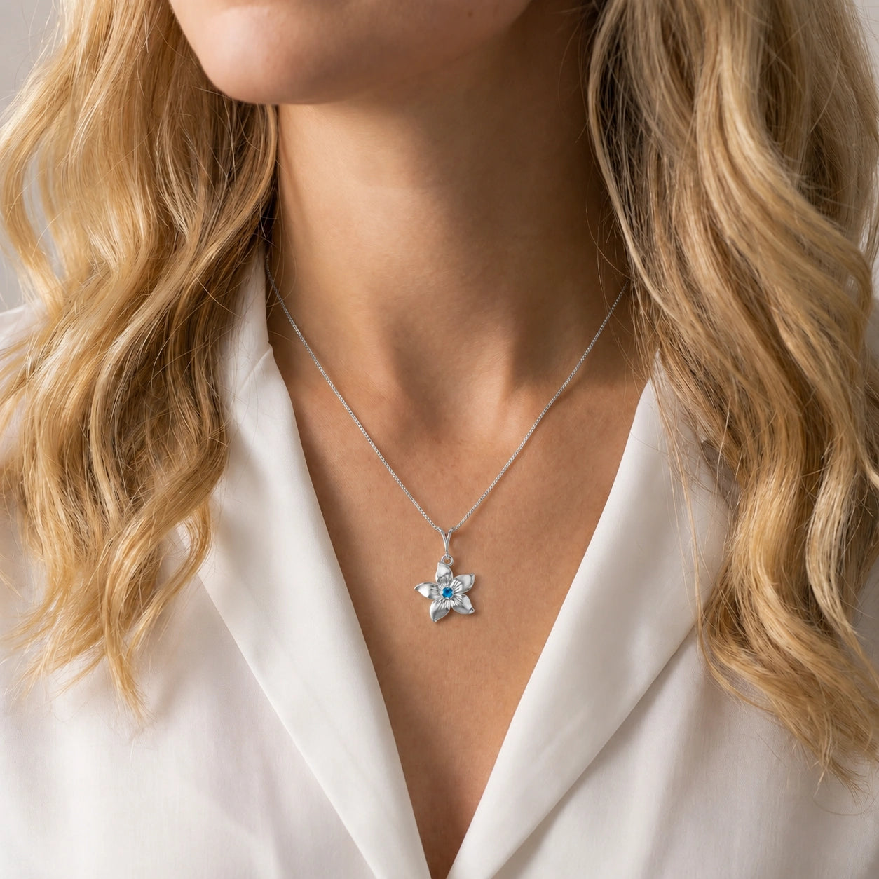 White Gold Blue Topaz — Adelasia