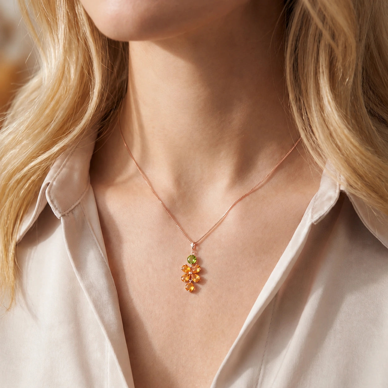 Rose Gold Classic Necklace Amethyst 10K — Arianna