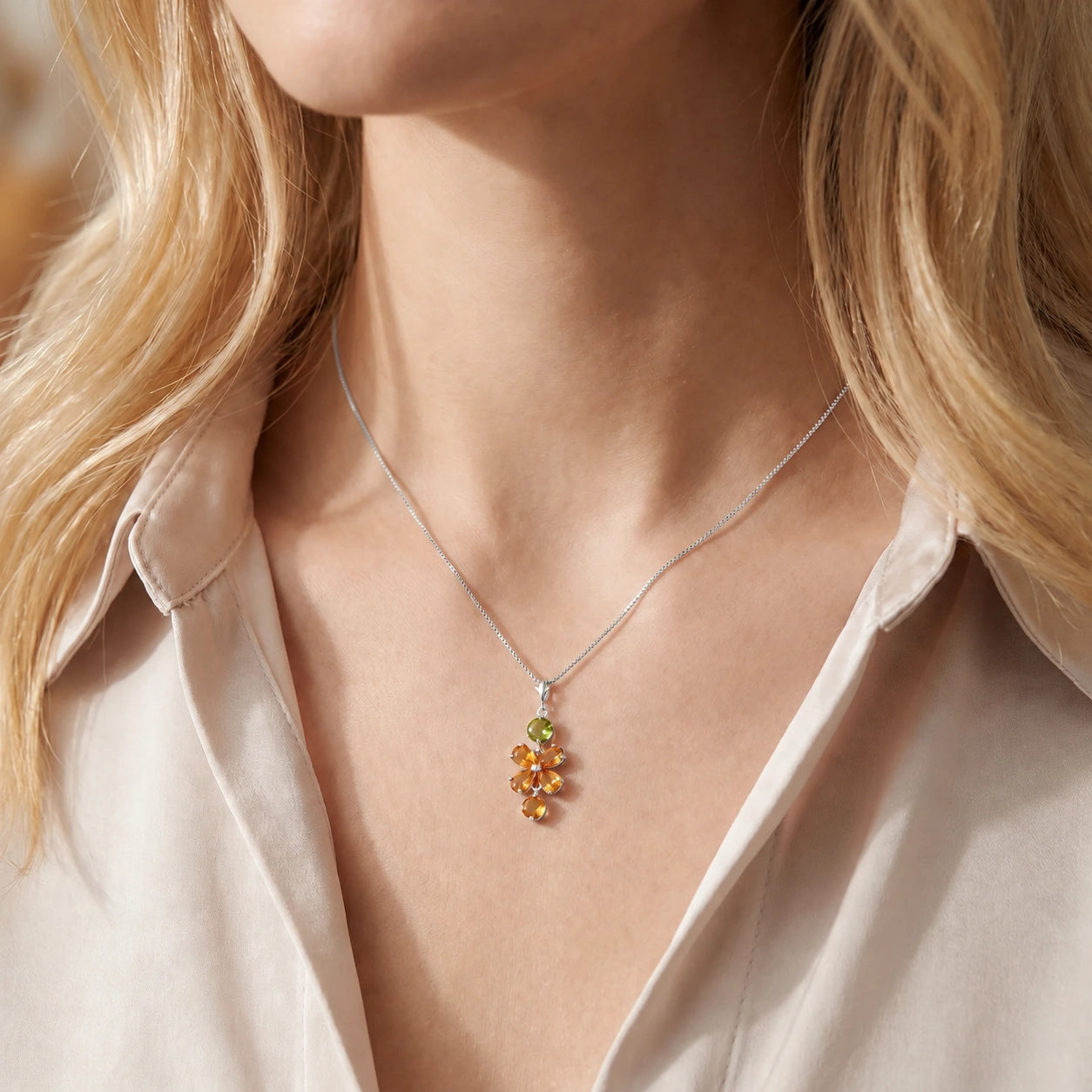 White Gold Classic Necklace Amethyst 10K — Arianna
