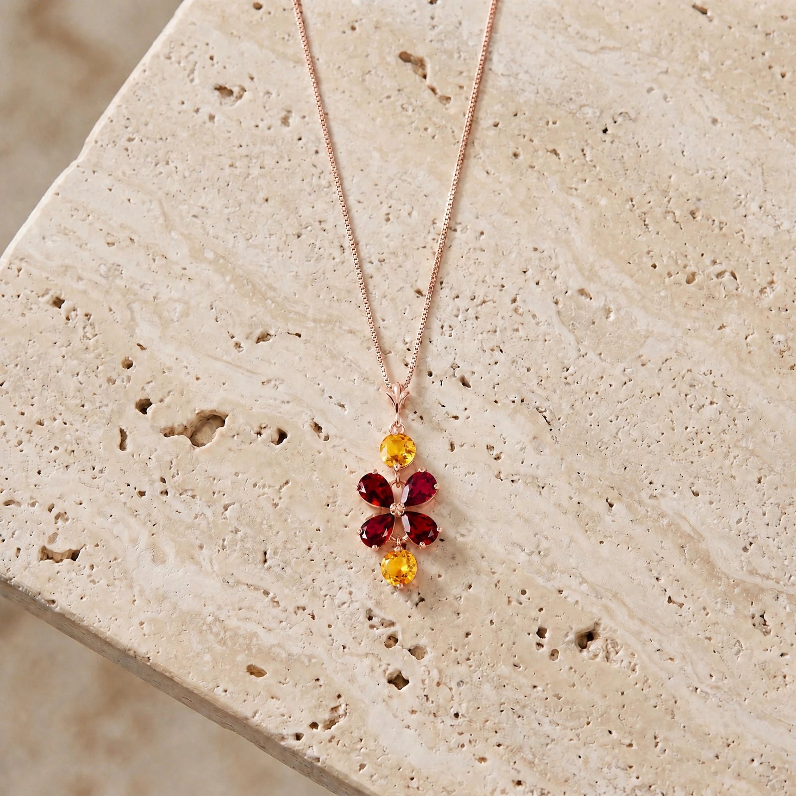 Rose Gold Classic Necklace Aquamarine 10K — Arianna
