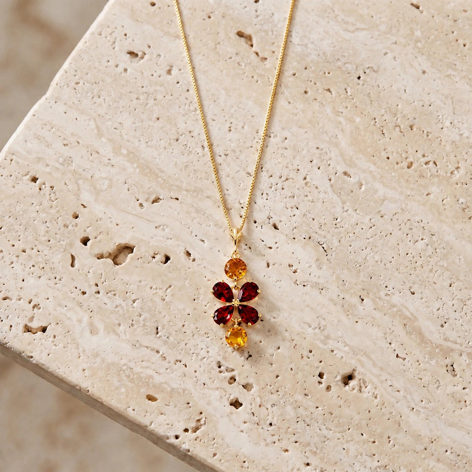 Yellow Gold Classic Necklace Aquamarine 10K — Arianna