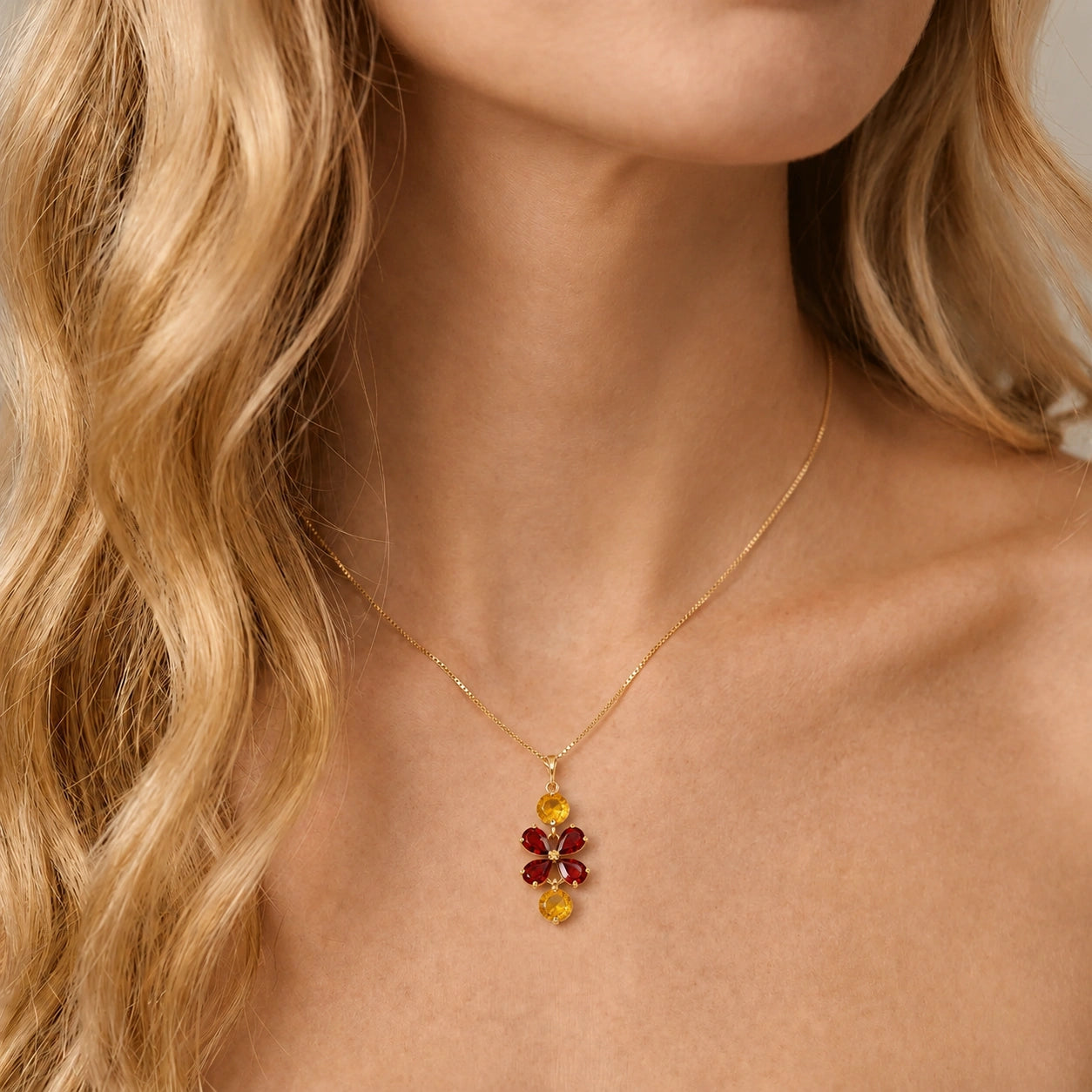 Yellow Gold Classic Necklace Aquamarine 10K — Arianna