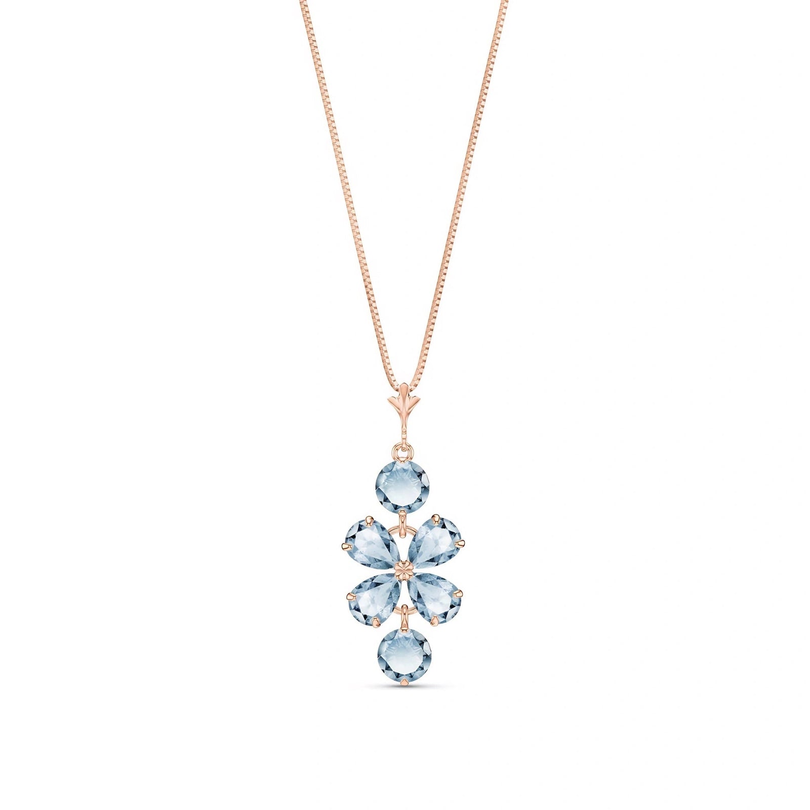 Rose Gold Classic Necklace Blue Topaz 10K — Arianna