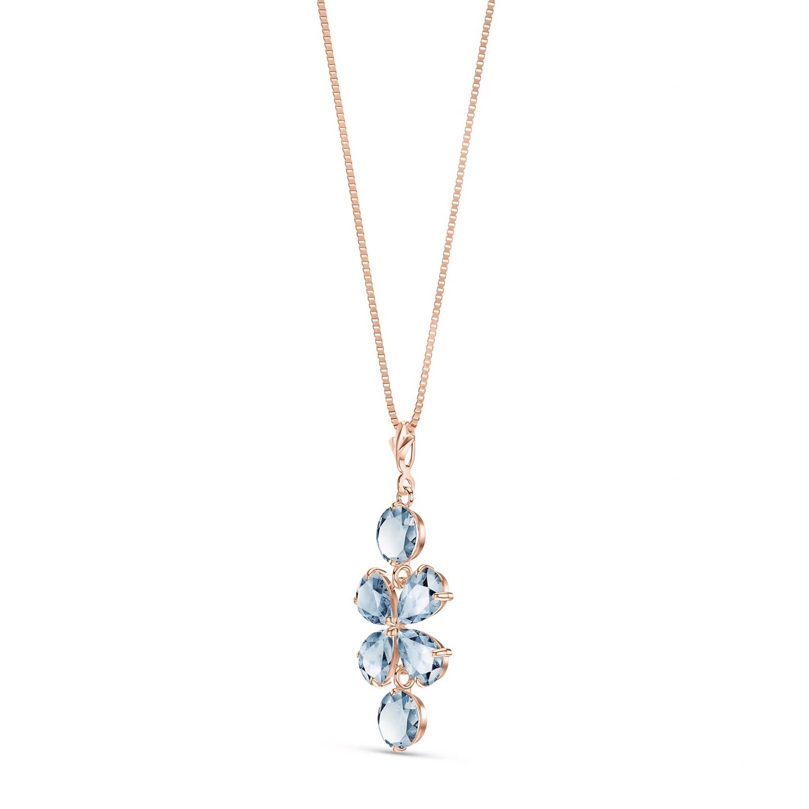 Rose Gold Classic Necklace Blue Topaz 10K — Arianna