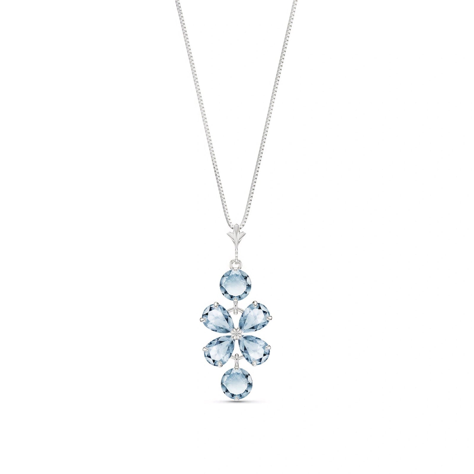 White Gold Classic Necklace Blue Topaz 10K — Arianna