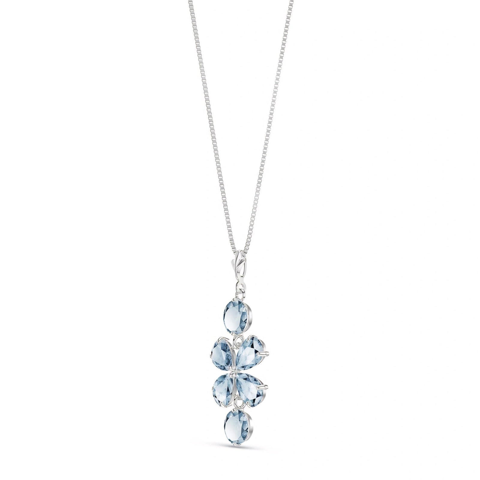 White Gold Classic Necklace Blue Topaz 10K — Arianna
