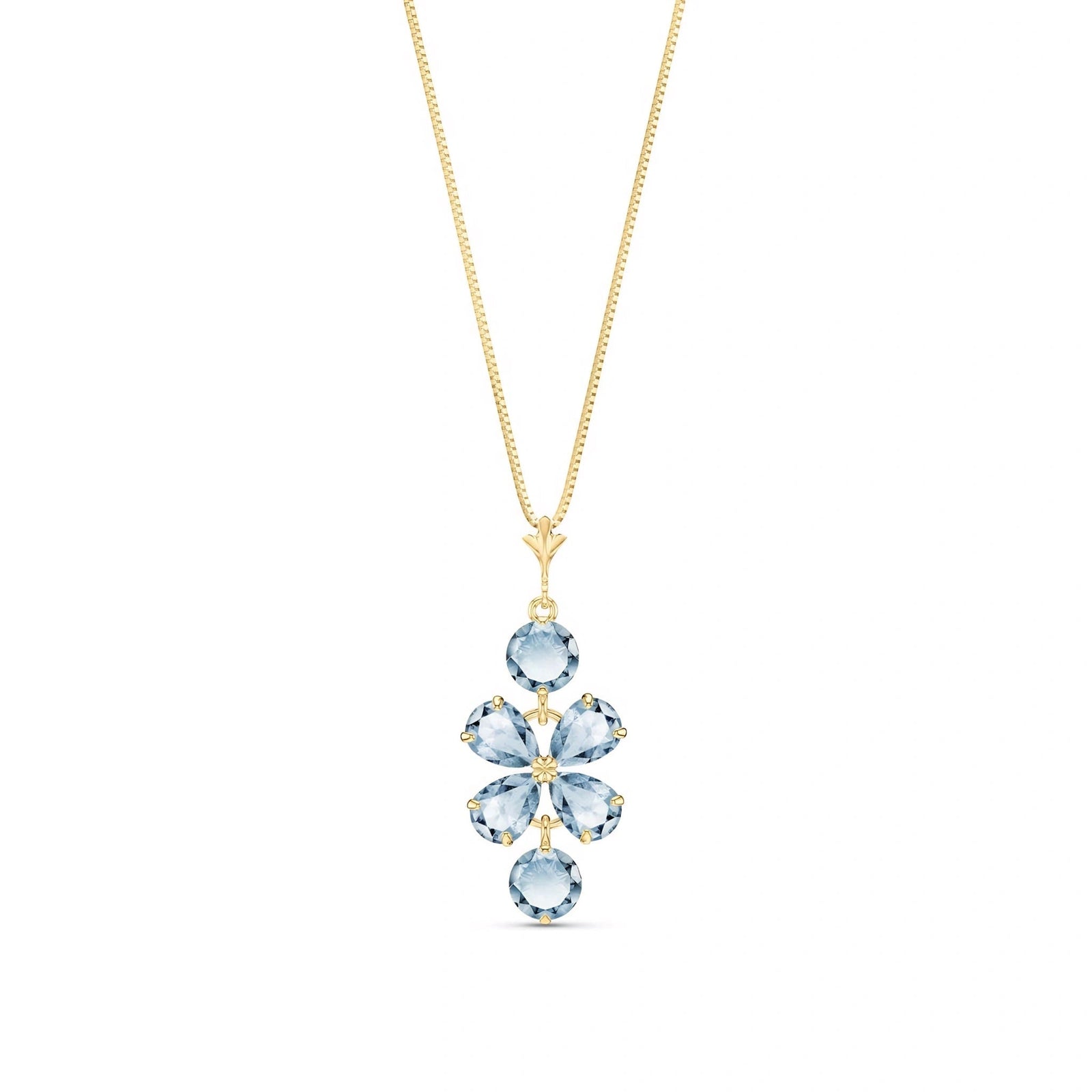 Yellow Gold Classic Necklace Blue Topaz 10K — Arianna
