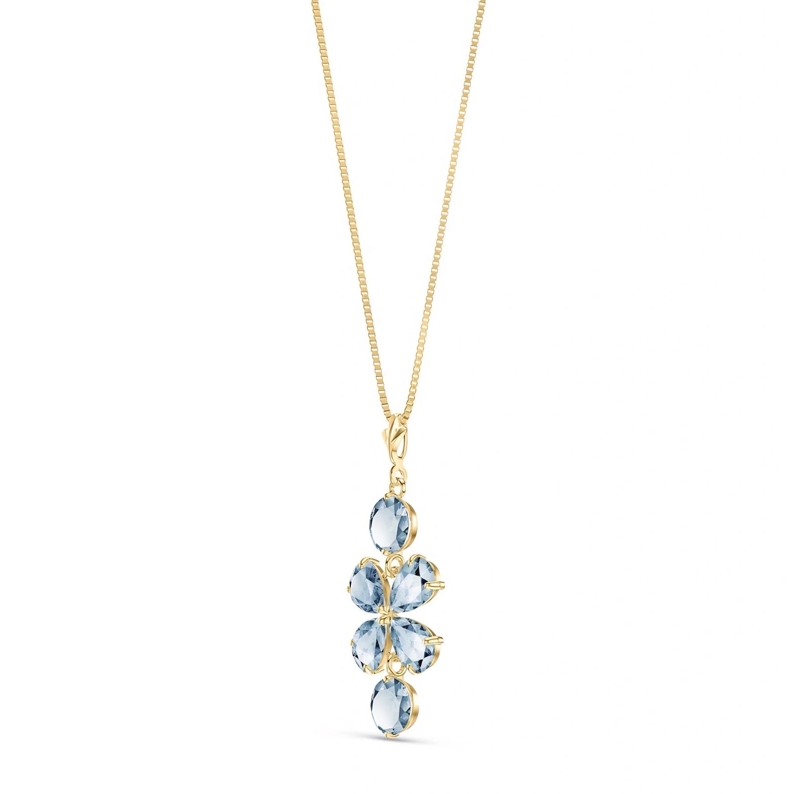 Yellow Gold Classic Necklace Blue Topaz 10K — Arianna