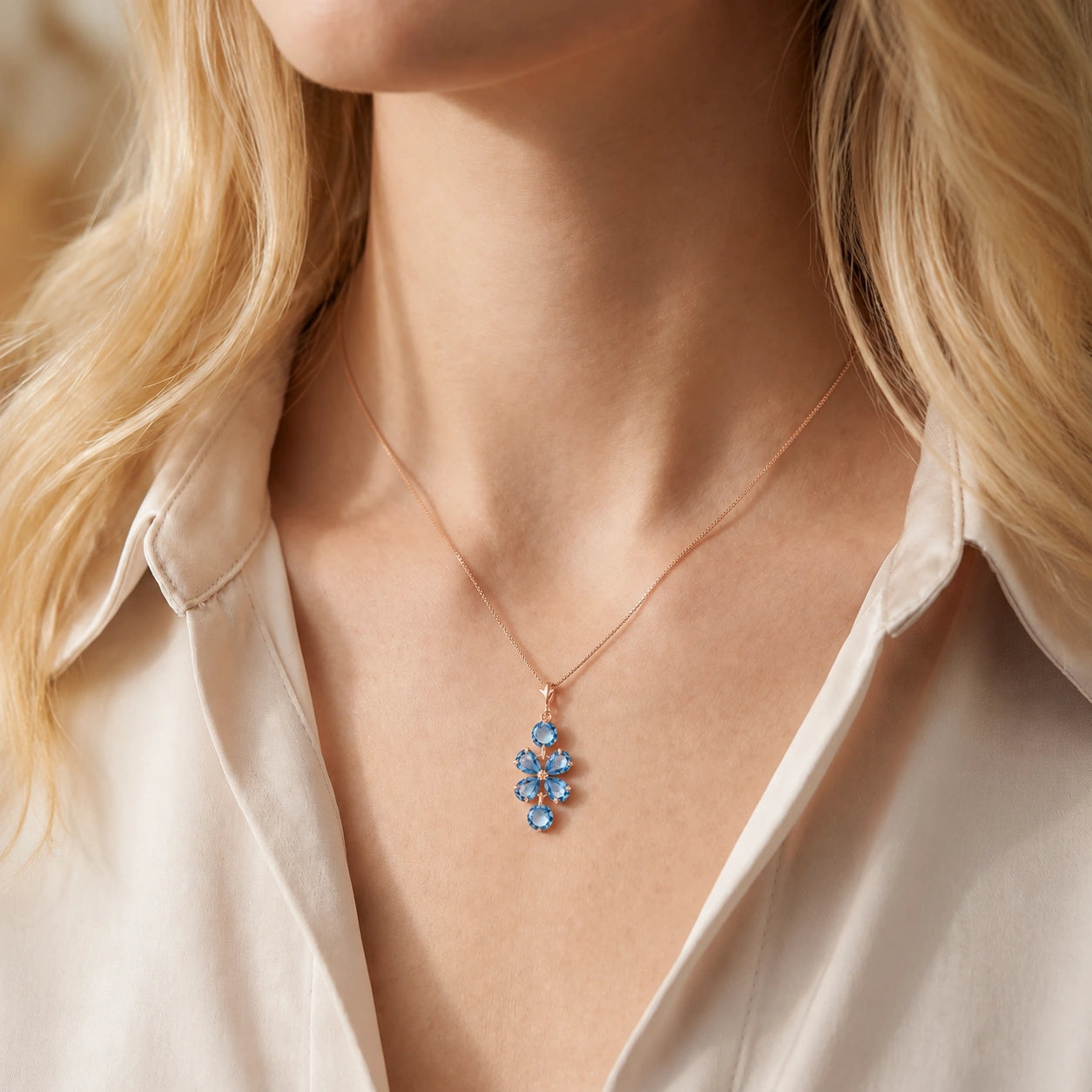 Rose Gold Classic Necklace Citrine 10K — Arianna