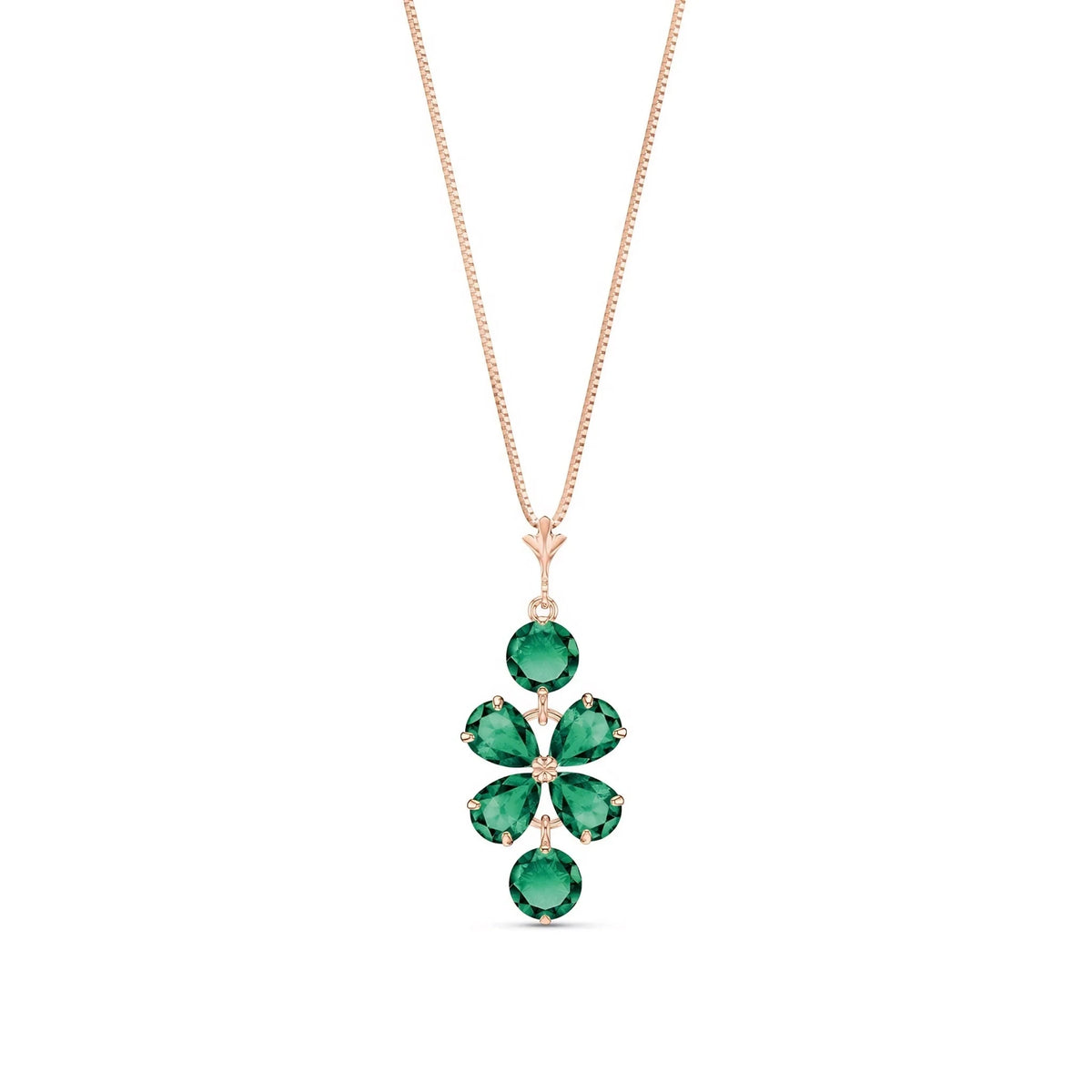Rose Gold Arianna Classic Necklace Emerald — main product view