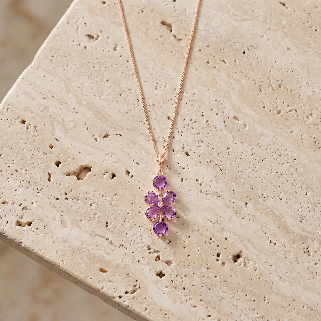 Rose Gold Classic Necklace Emerald 10K — Arianna
