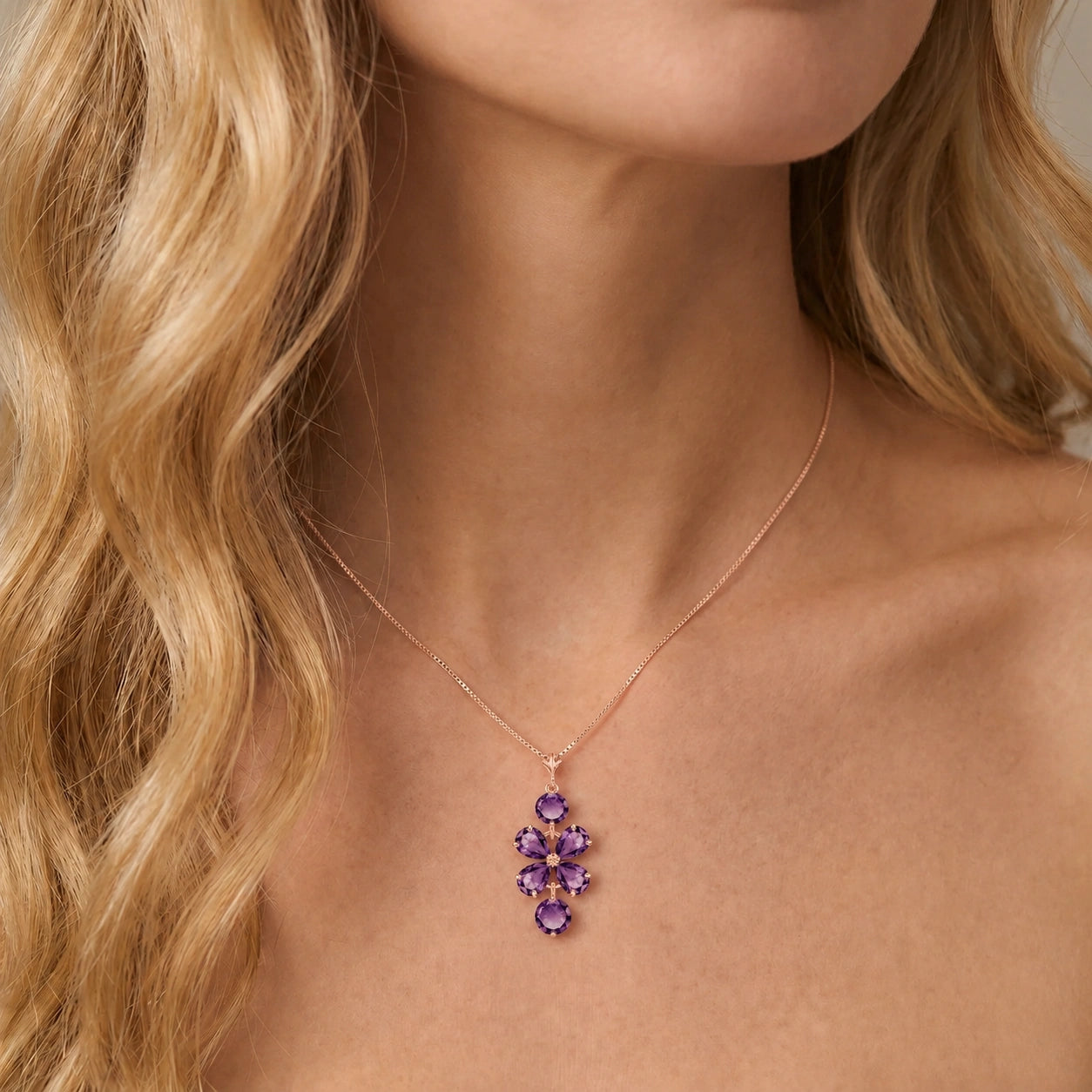 Rose Gold Classic Necklace Emerald 10K — Arianna