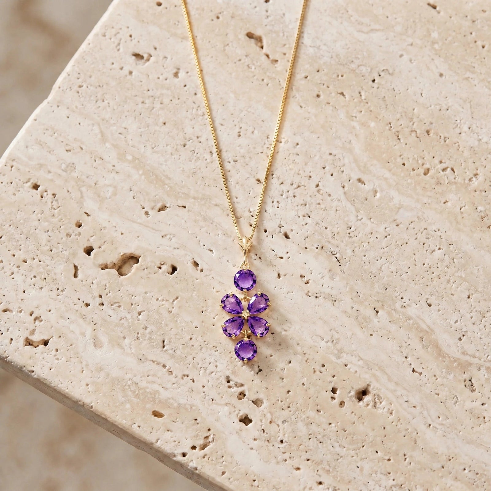 Yellow Gold Classic Necklace Emerald 10K — Arianna