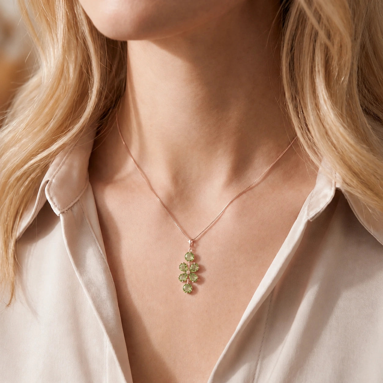 Rose Gold Classic Necklace Garnet 10K — Arianna