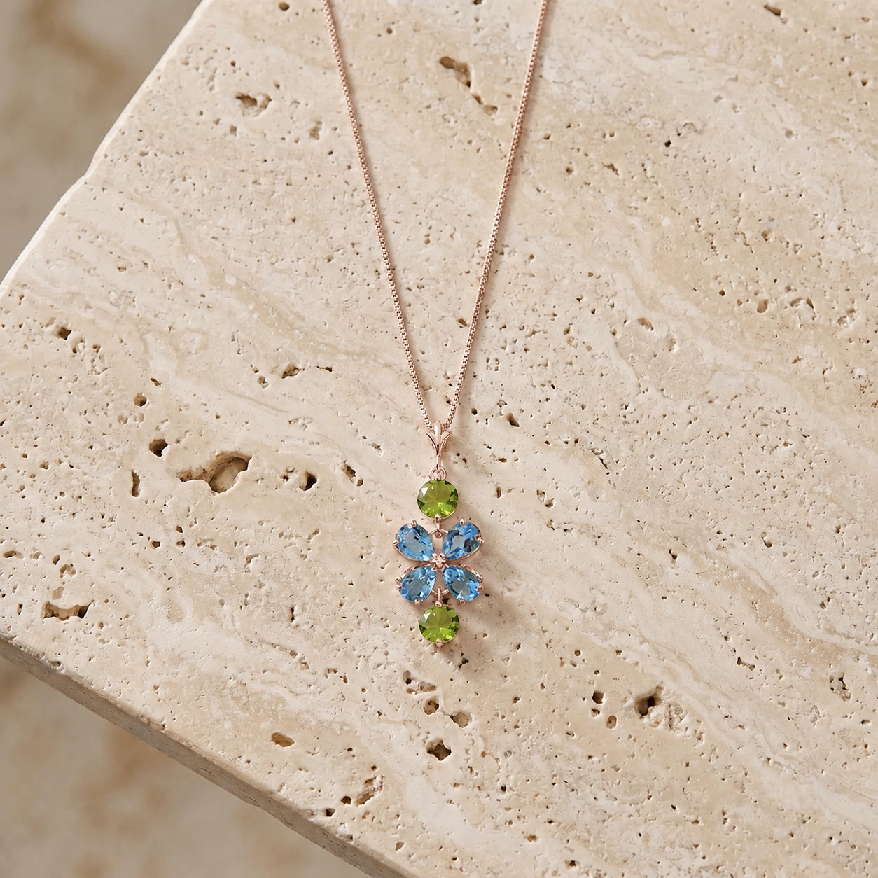 Rose Gold Classic Necklace Peridot 10K — Arianna