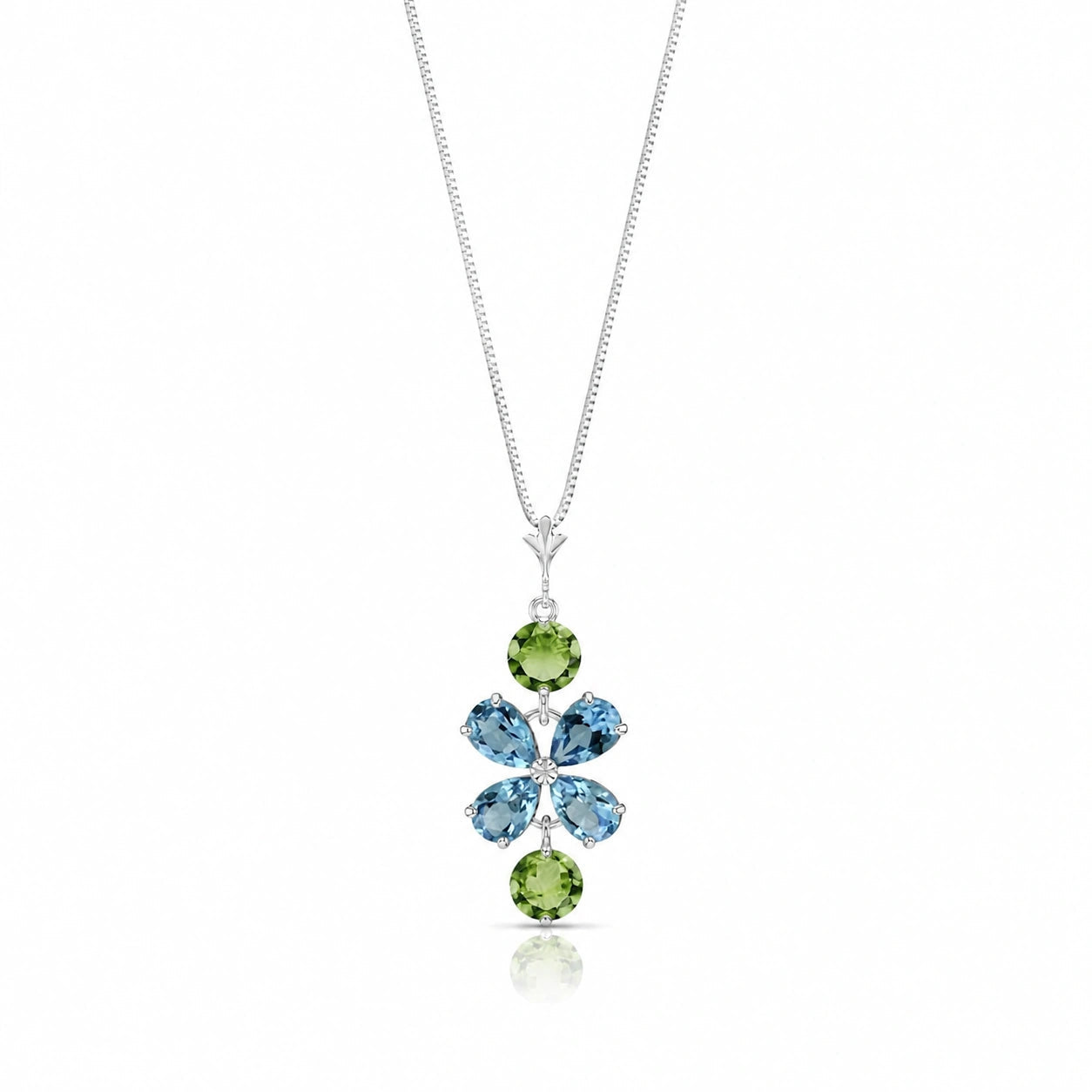 White Gold Classic Necklace Peridot 10K — Arianna