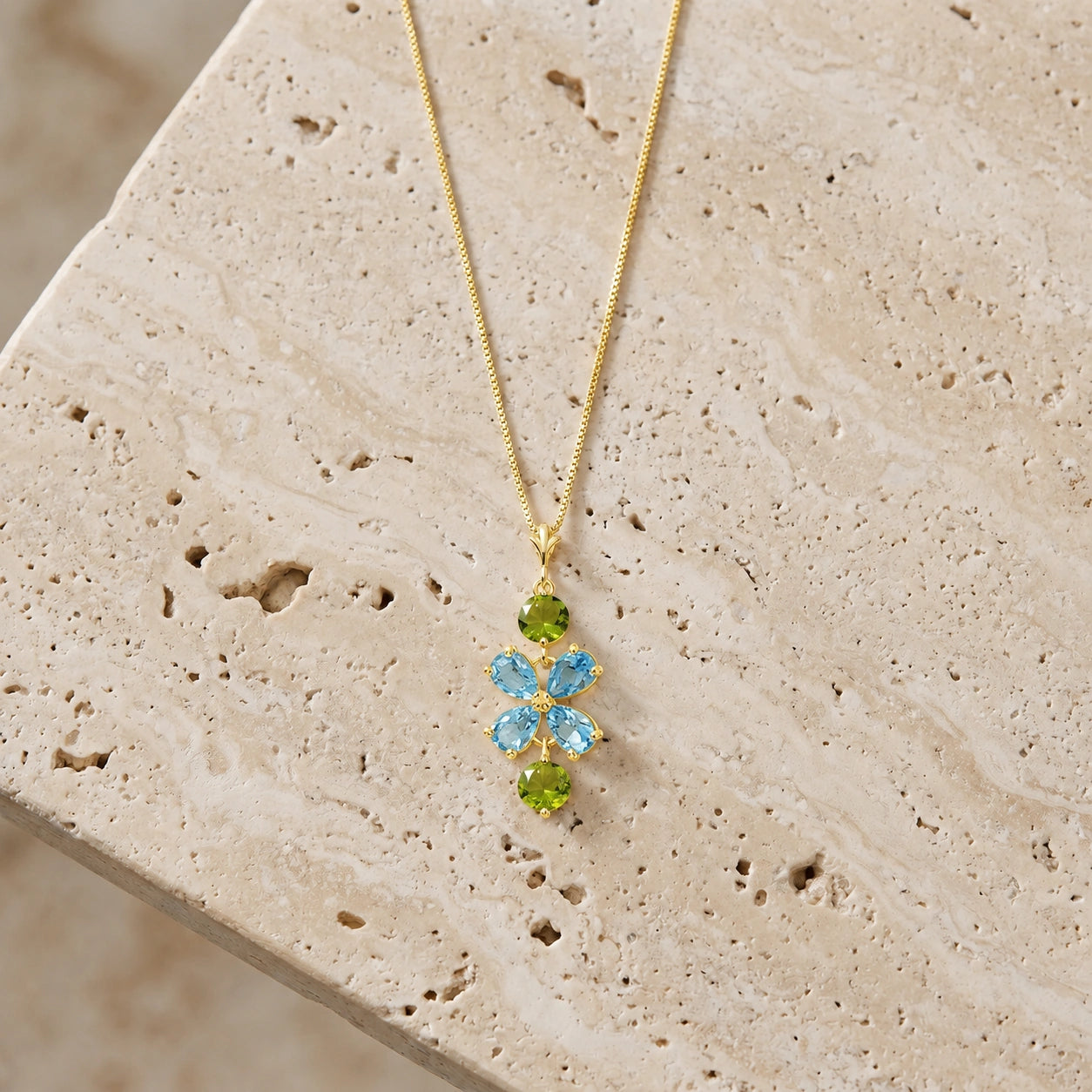 Yellow Gold Classic Necklace Peridot 10K — Arianna