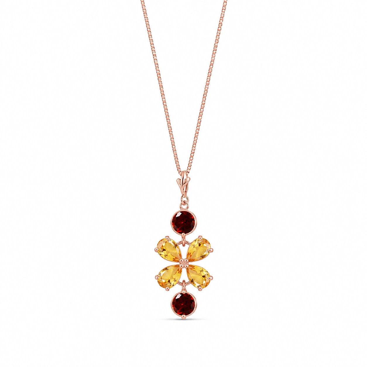 Rose Gold Classic Necklace Pink Topaz 10K — Arianna